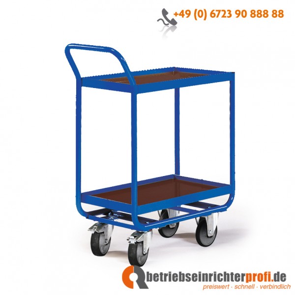 Rotauro Stahlrohr-Tischwagen für Kunststoff-Normkästen, kleine Ausführung, Traglast 300 kg
