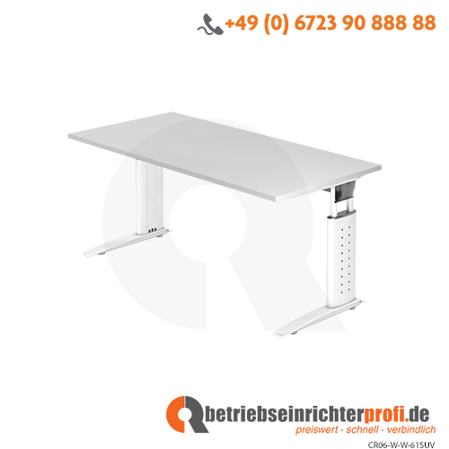Schreibtisch C-Fuß 160x80cm Weiß/Weiß