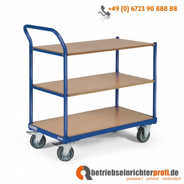 Tauroflex Tischwagen basic mit 3 Ladeflächen 1000 × 600 mm, ohne Bordkante Traglast 250 kg