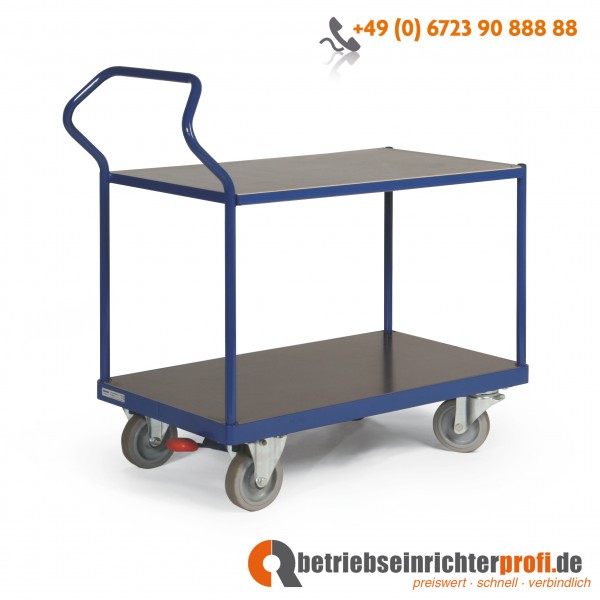 Ergotruck ergonomischer Tischwagen mit 2 Ladeflächen 1000 × 600 mm, Traglast 500 kg