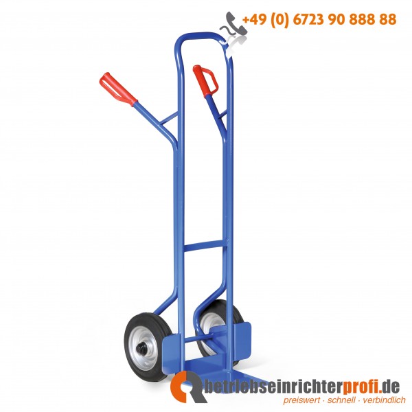 Rotauro Stahlrohr-Stapelkarre, Ladefläche 280 x 250 mm, Vollgummireifen, Rollenlager, Traglast 350 kg 