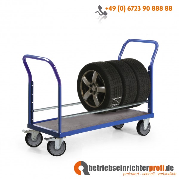 Tauroflex Reifenwagen mit 1 Ebene, mit Bodenplatte aus Multiplexholz, Traglast 400 kg