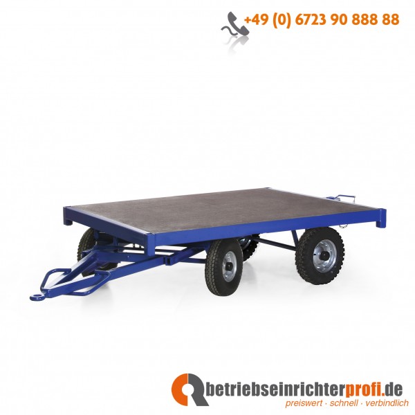 Rotauro Industrieanhänger, Ladefläche 3000 x 1500 mm, Traglast 5000 kg, mit Vollgummibereifung u. Einfach-Drehschemel-Lenkung