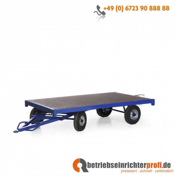 Rotauro Industrieanhänger, Ladefläche 2500 x 1250 mm, Traglast 3000 kg, mit Luftbereifung u. Einfach-Drehschemel-Lenkung