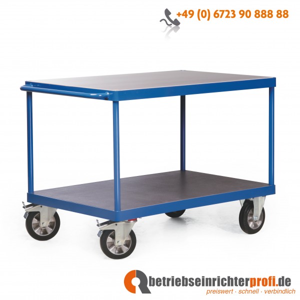 Rotauro Schwerlast-Tischwagen 1200 kg, mit 2 Ladeflächen 1600 x 800