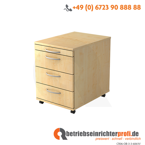 Rollcontainer 58cm,3 Schübe BO Ahorn