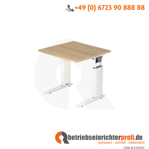 Schreibtisch C-Fuß 80x80cm Eiche/Weiß