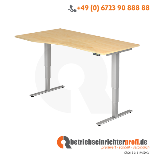 Sitz-Steh-Schreibtisch el.180x100/80cm Ahorn