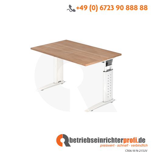 Schreibtisch C-Fuß 120x80cm Nussbaum/Weiß