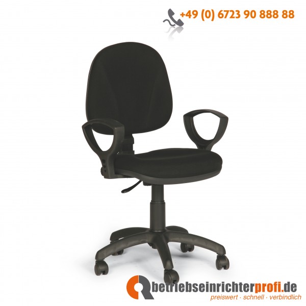 Taurotrade Komfort-Bürostuhl, niedrige Lehne, Bezug in Schwarz