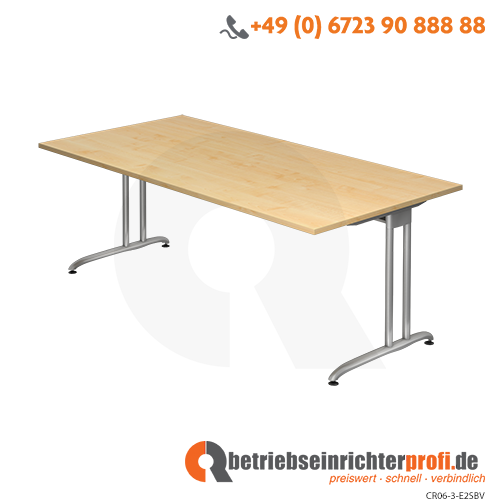 Schreibtisch C-Fuß 200x100cm Ahorn