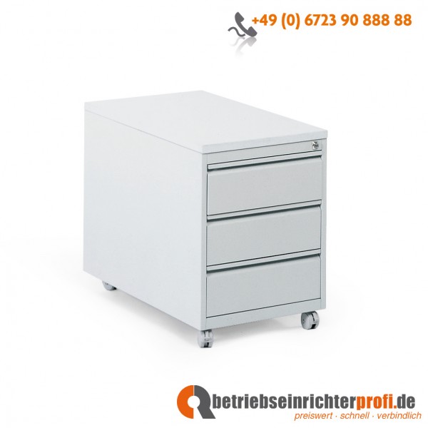 Taurotrade Rollcontainer aus Stahlblech mit 3 Schubladen, H 610 × B 460 × T 790 mm