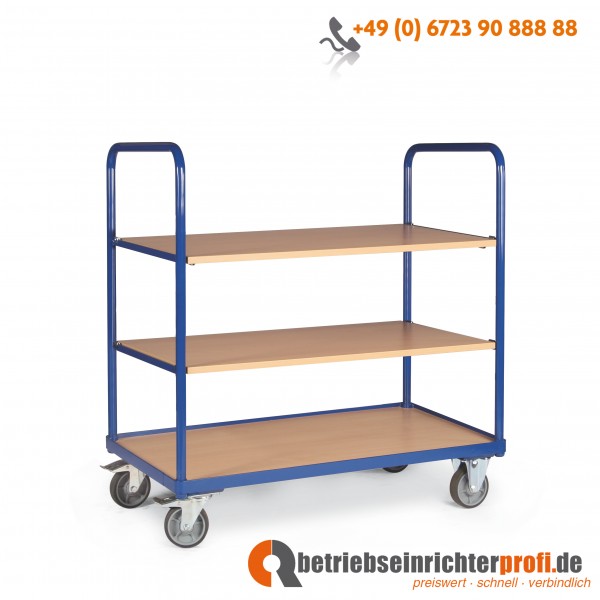 Tauroflex Etagenwagen basic mit 3 Ladeflächen 850 × 500 mm einhängbar, Traglast 250 kg