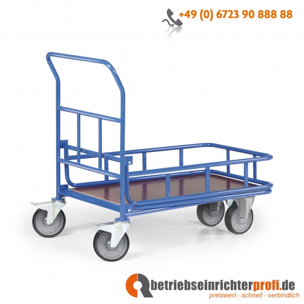 Rotauro CC-Wagen mit 1 Ladefläche mit Geländer Ladefläche 1000 × 700 mm, Traglast 300 kg