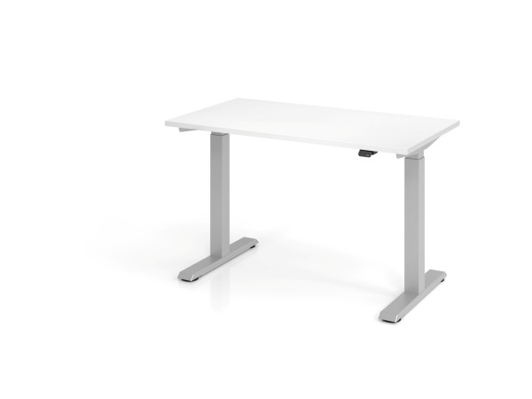 Sitz-Steh-Schreibtisch el.120x67cm Weiß