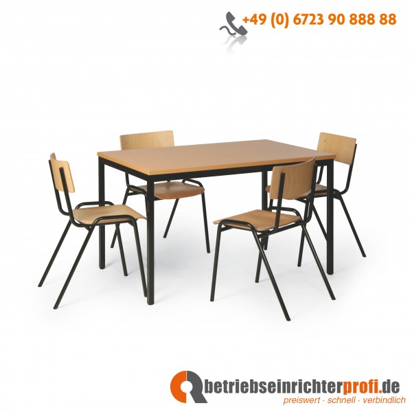 Taurotrade Tisch-Stuhlkombination mit 1 Tisch 1200 x 800 mm und 4 Stühlen