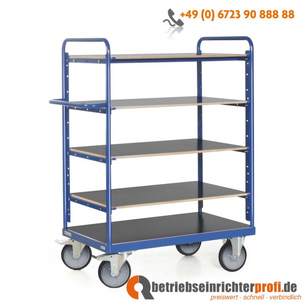 Tauroflex Etagenwagen mit 5 Ladeflächen 1000 × 600, Traglast 600 kg, Gesamthöhe 1500 mm