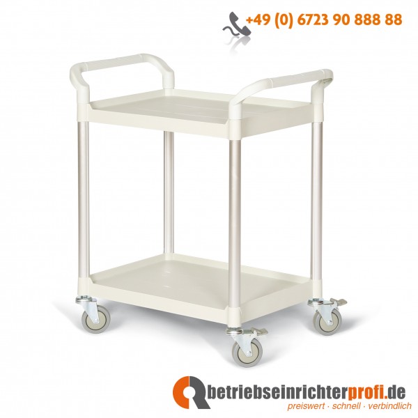 Taurotrade Kunststoff-Etagenwagen mit 2 Ladeflächen 680 × 450 mm, Traglast  250 kg