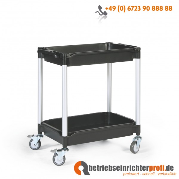 Taurotrade Kunststoff-Wannenwagen mit 2 Wannen 650 x 420 mm, Traglast 250 kg