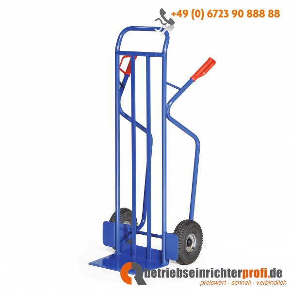 Rotauro Stahlrohr-Stapelkarre, Ladefläche 380 x 270 mm, Luftreifen, Rollenlager, Traglast 350 kg