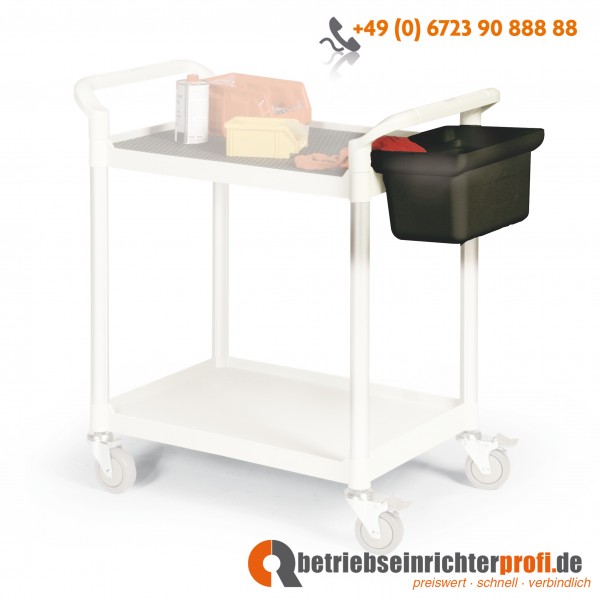 Taurotrade Ablagebox für Kunststoff-Etagenwagen, schwarz, 200 mm hoch  