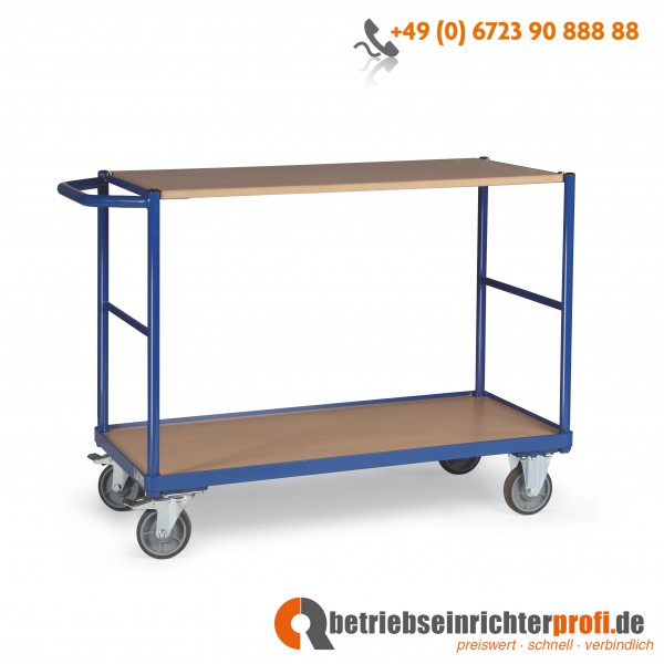 Tauroflex Tischwagen basic, 2 Ladeflächen 850 × 500 mm, mit bordkante Traglast 250 kg