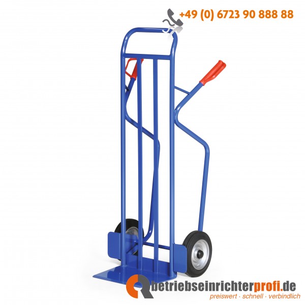 Rotauro Stahlrohr-Stapelkarre, Ladefläche 380 x 270 mm, Vollgummireifen, Rollenlager, Traglast 350 kg 