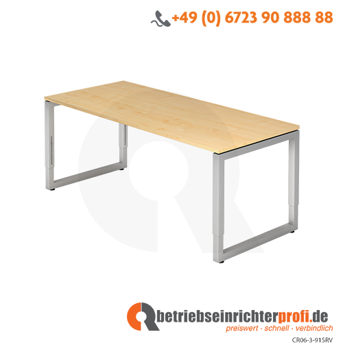 Schreibtisch O-Fuß eckig 180x80cm Ahorn