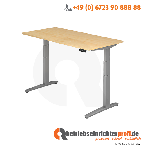 Sitz-Steh-Schreibtisch el.160x80cm Ahorn/Silb