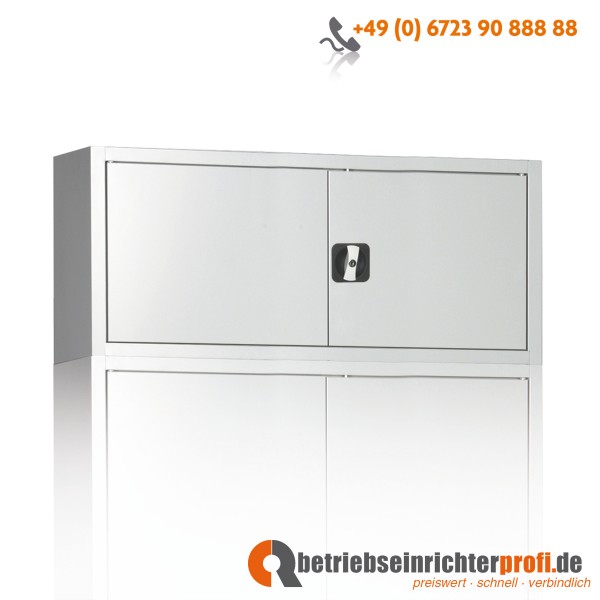 Taurotrade Aufsatzschrank ohne Boden und mit Türen in RAL 7035, 450 x 1200 x 420 mm