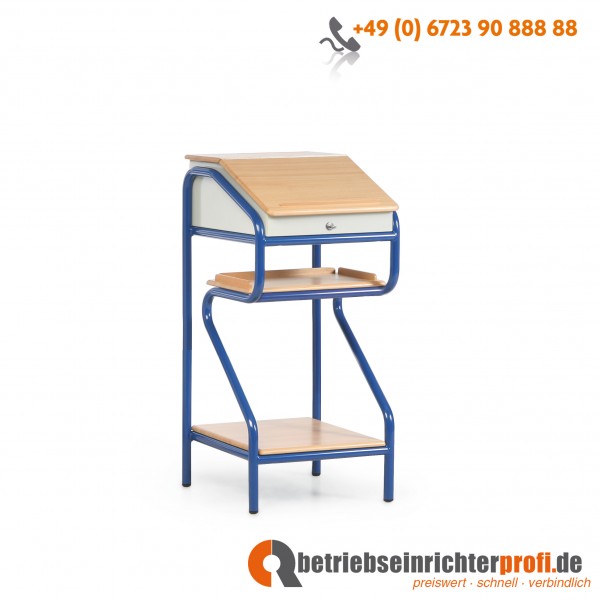 Taurodesk stationäres Stehpult Plus-Serie mit zusätzlichen Ablageböden, B 560 H 1200 T 639 mm