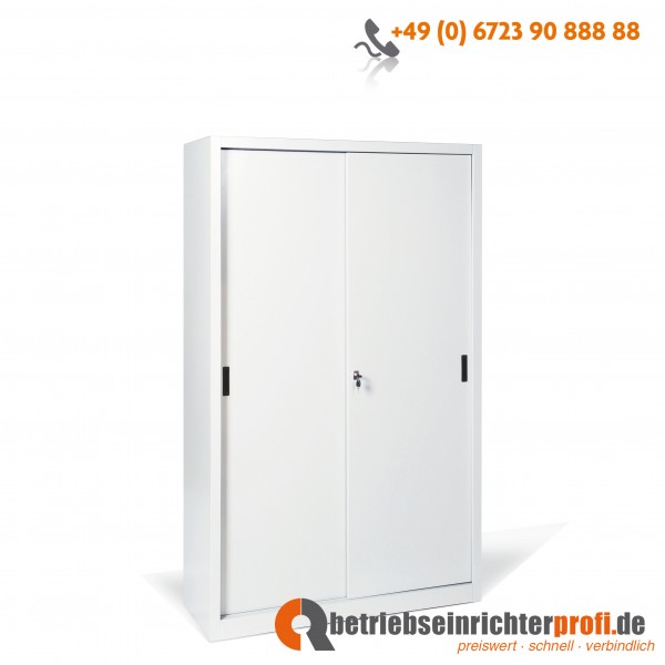 Taurotrade Schiebetürschrank Serie ECO mit 4 Fachböden, 1950 x 1200 x 450 mm